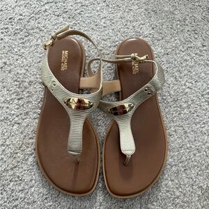 metallic michael kors sandals